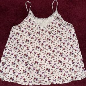 American eagle floral lace Tank Top soft & sexy crepe XL women’s